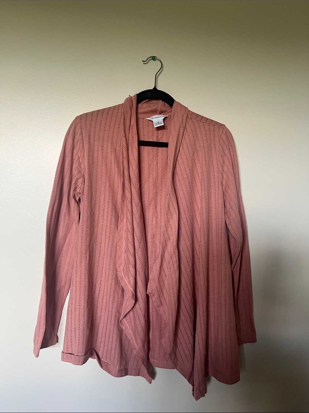 Liz Claiborne Dusty Rose Open-Front Cardigan